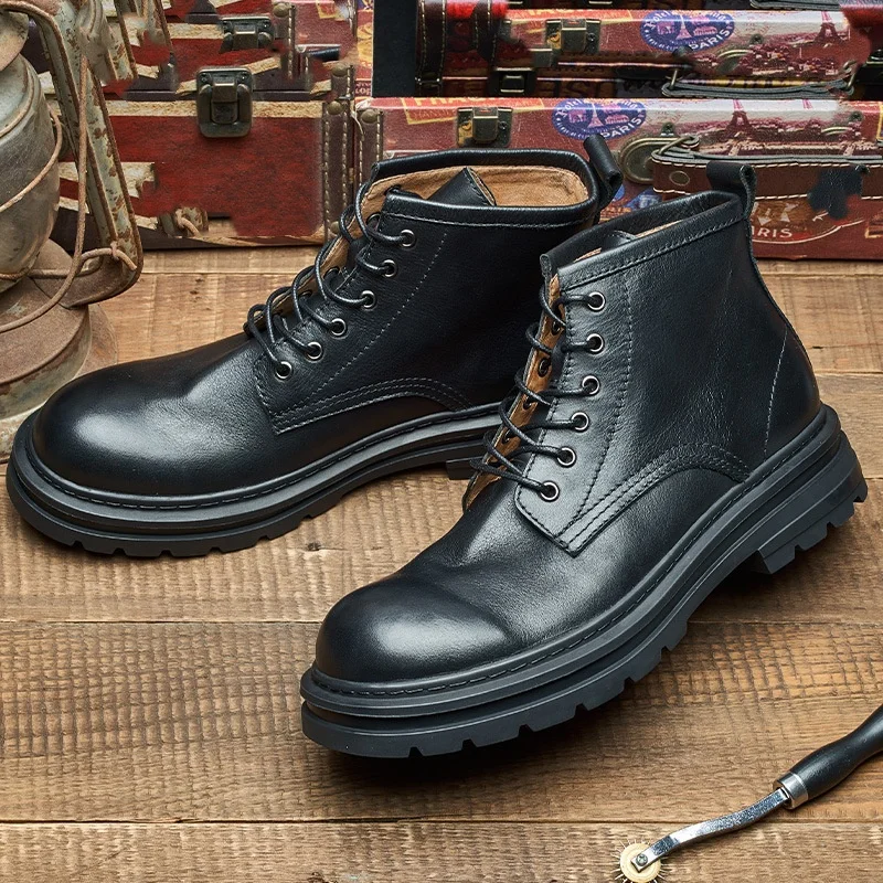 Men'S Shoes Quality Brands - Sepatu Bot Kulit Pria Retro Berkualitas