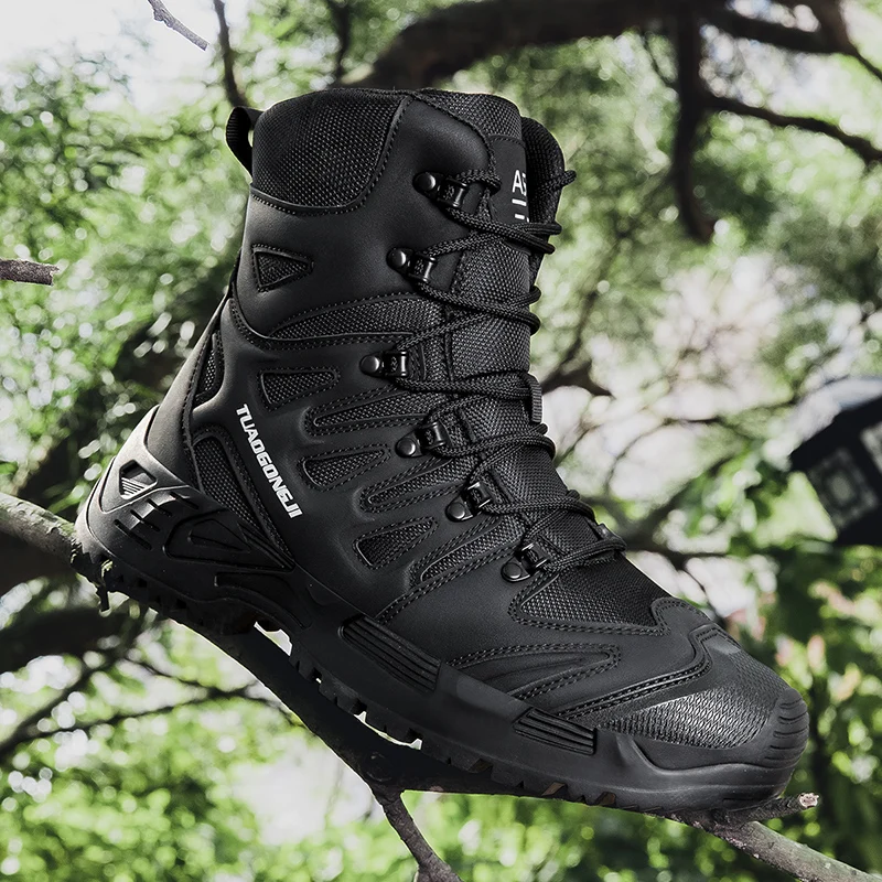 Men'S Shoes No Laces - Sepatu Bot Taktis Hiking Luar Ruangan