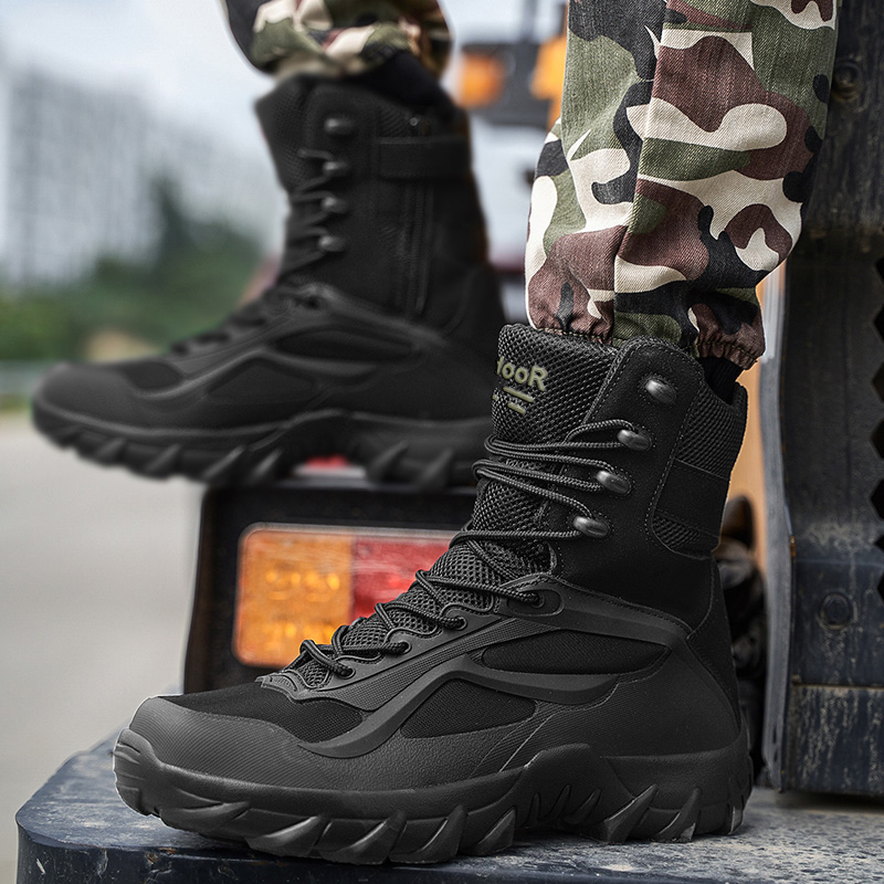 Sepatu Pria Sepatu Bot Taktis  - Men'S Shoes No Laces ulasan dan harga