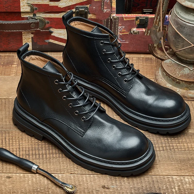 Sepatu Bot Kulit Pria Retro Be - Men'S Shoes Quality Brands ulasan dan harga