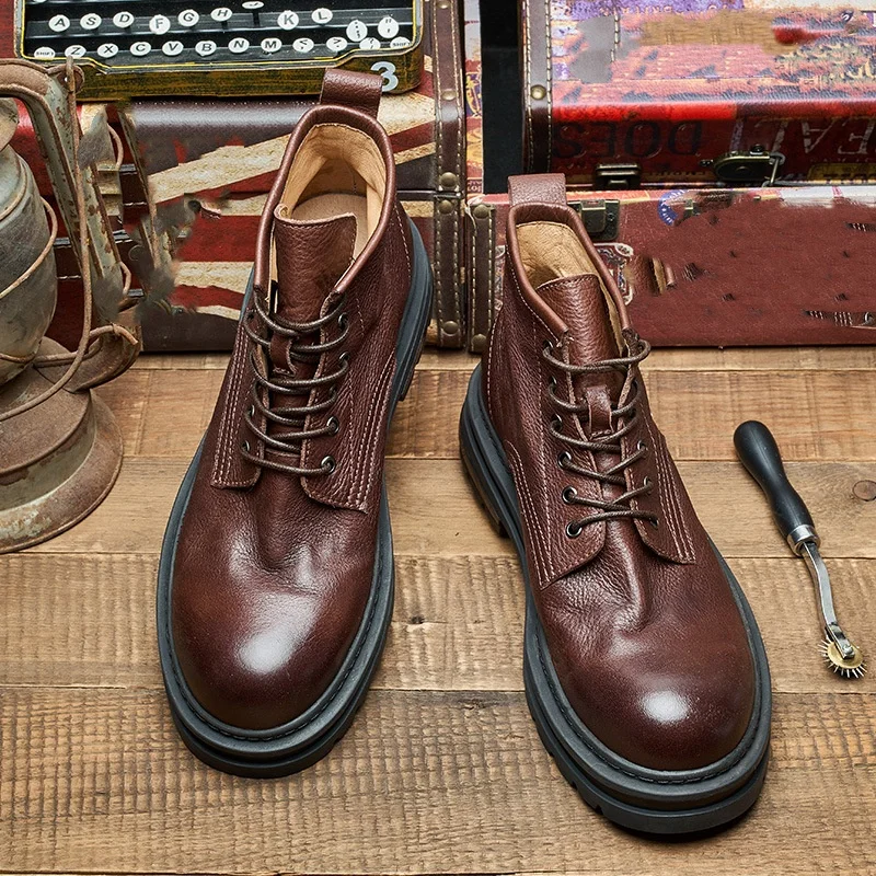 Sepatu Bot Kulit Pria Retro Be - Men'S Shoes Quality Brands ulasan dan harga